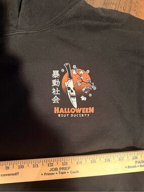 riot society Black Hoodie with White Palm Logo Tag